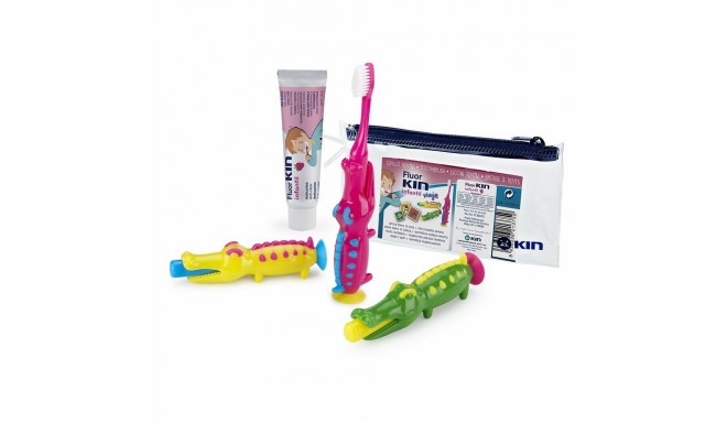 Set Oral Care for Kids Kin Fluorkin Crocodile Travel (3 Pieces)