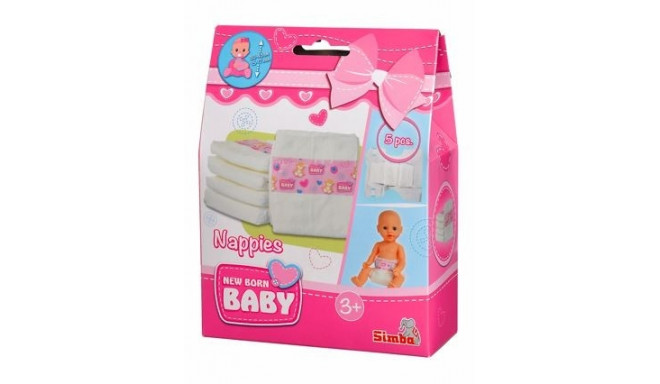 5 nappies for New Born Baby doll
