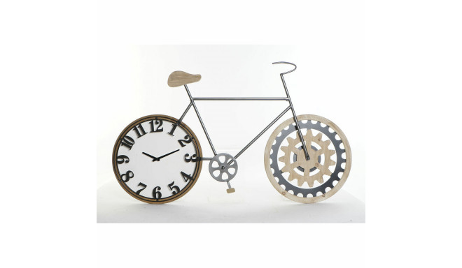 Wall Clock DKD Home Decor 108 x 6,4 x 63,5 cm Natural Black Bicycle Metal MDF Wood