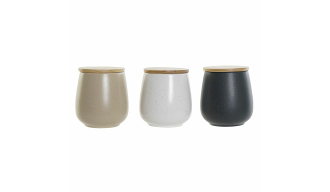 Purk DKD Home Decor Valge Beež Tumehall 10 x 10 x 13 cm (3 Ühikut)