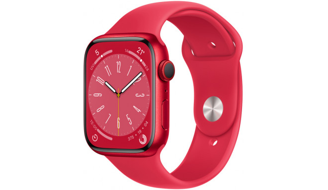 Apple Watch 8 GPS + Cellular 45mm Sport Band (PRODUCT)RED (MNKA3EL/A)