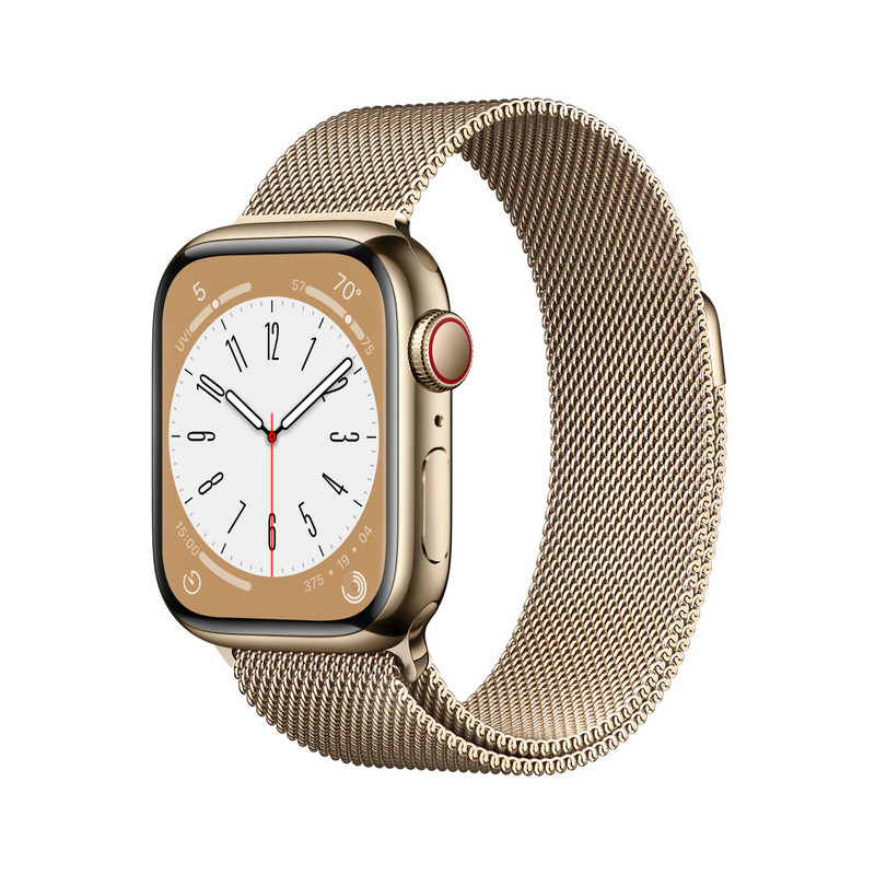 Apple Watch 8 GPS + Cellular 41mm Stainless Steel Milanese Loop, gold (MNJF3EL/A)