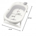 PRIMABOBO MyToy foldable bathtub with a bath cushion and a toy, grey, HB_wst_G