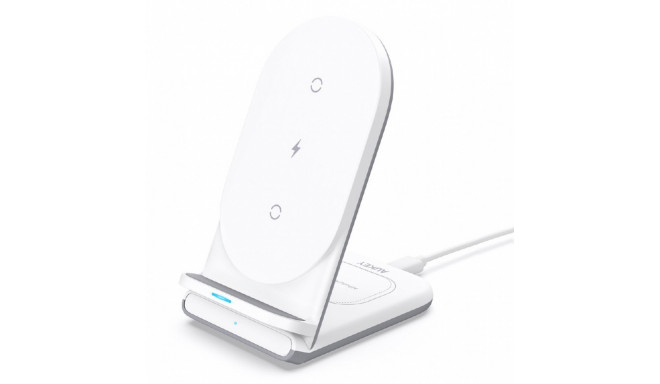 AUKEY LC-A2 White Wireless Charger 2in1 USB-C