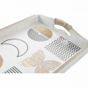 Paplāšu Komplekts DKD Home Decor Melns Bronza MDF Balts (40 x 30 x 6 cm) (2 gb.)