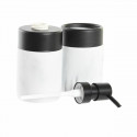 Vannikomplekt DKD Home Decor Must Metall Alumiinium Valge Vaik Marmor Kaasaegne (7,2 x 7,2 x 16,4 cm