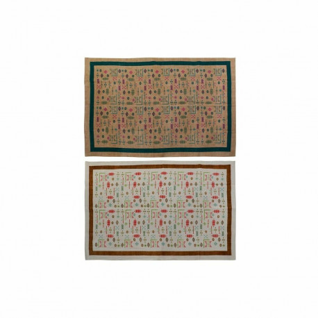Vaip DKD Home Decor 160 x 230 x 0,4 cm Polüester Valge Ikat Boho (2 Ühikut)
