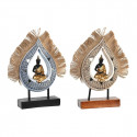 Decorative Figure DKD Home Decor Beige Blue Buddha Resin Oriental Jute (18,5 x 5,6 x 30,5 cm) (2 Uni