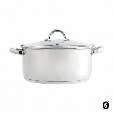Casserole with glass lid Quid Ottawa Stainless steel - 30 cm