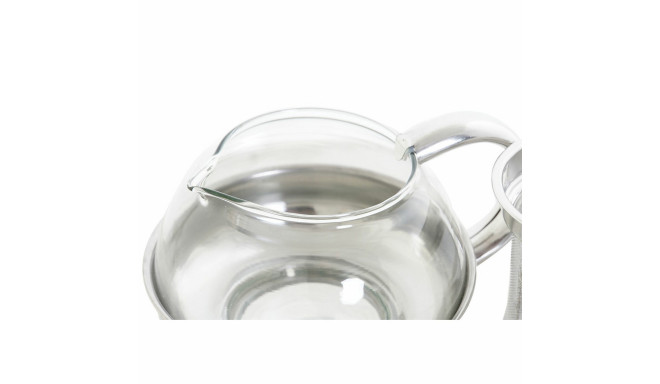 Teapot DKD Home Decor Silver Stainless steel Crystal Plastic 600 ml 15 x 12 x 12 cm