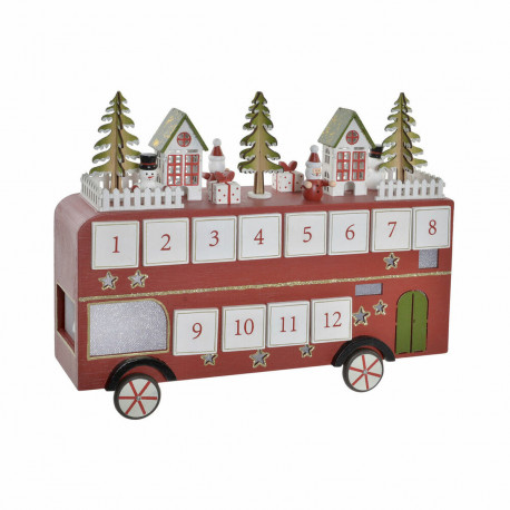 Adventes kalendārs DKD Home Decor Koks Autobuss (31.5 x 10 x 25 cm)