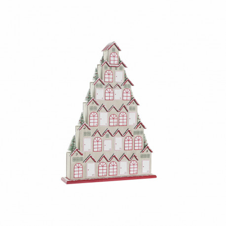 Adventes kalendārs DKD Home Decor Koks Mājas (37 x 8 x 53 cm)