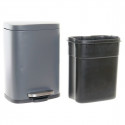 Rubbish bin DKD Home Decor Metal Light grey Polypropylene (PP) (21 x 15 x 29.5 cm) (5 L)