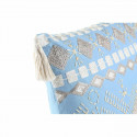 Cushion DKD Home Decor Blue Polyester Cotton Aluminium White (40 x 15 x 40 cm)