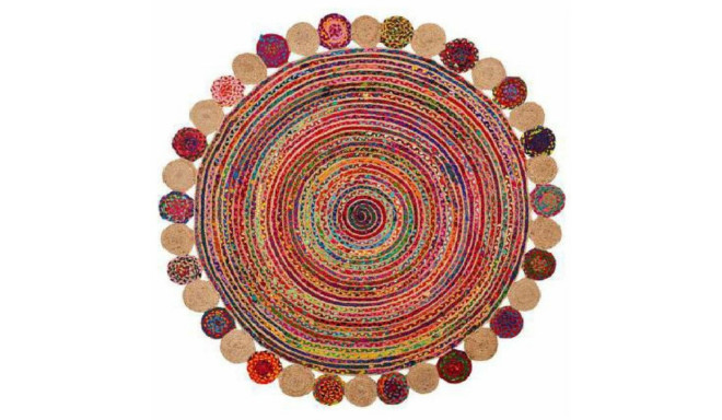 Vaip DKD Home Decor Puuvill Mitmevärviline Džuut (200 x 200 x 1 cm)