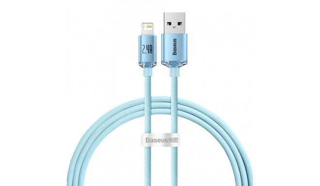 Baseus cable Crystal Shine USB - Lightning 1,2 m 2,4A sky blue
