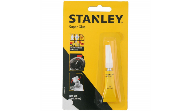 Мгновенный клей Stanley ECA Быстрое высыхание многоцелевой (3 g)