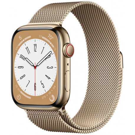 Apple Watch 8 GPS + Cellular 45mm Stainless Steel Milanese Loop, gold (MNKQ3EL/A)