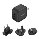 UNITEK TRAVEL TRI GaN 3 Ports Black Indoor