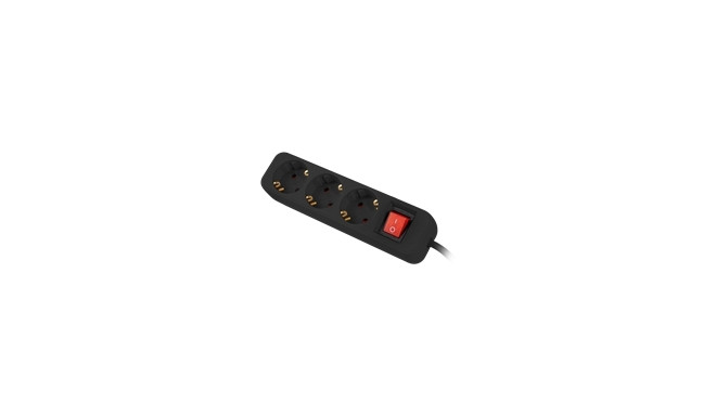 LANBERG Power strip 3x Shuko 1.5m Circuit breaker black