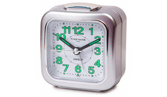 Analogais Pulkstenis ar Modinātāju Timemark Sudrabains (7.5 x 8 x 4.5 cm)