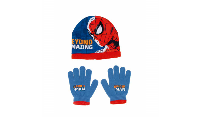 Hat & Gloves Spider-Man Great power Blue Red