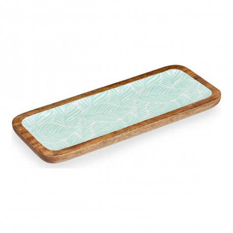 Lauakaunistus Gift Decor Valge Pruun Roheline Vaik Mangopuit 38 x 15 cm Taime leht