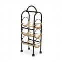 Round Bottle Rack Versa Metal Rattan MDF Wood (18 x 12 x 43,5 cm) (12 x 43,5 x 18 cm)