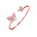 Bracelet Folli Follie Butterflies Sterling silver (Ø 55 mm) (Black)