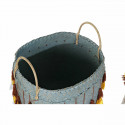 Basket set DKD Home Decor Bamboo Bali Fringe (3 pcs)