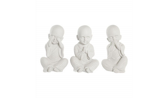 Decorative Figure DKD Home Decor 24 x 22 x 39 cm White Monk Oriental (3 Pieces)