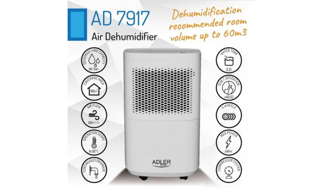 Adler AD 7917 dehumidifier 2.2 L 45 dB 200 W White