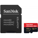 Sandisk memory card microSDXC 512GB Extreme Pro + adapter