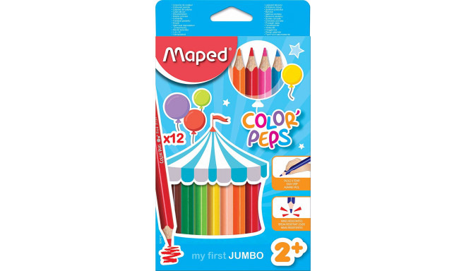 Värvipliiats Color Peps Jumbo 12 värvi, Maped