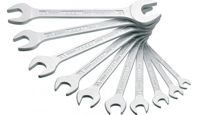 Hazet double open-end wrench set 450N / 10, 10 pieces, wrench (SW 6x7 to 27x32, chrome-plated)