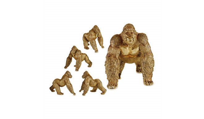 Decorative Figure Gorilla Golden Resin (30 x 35 x 44 cm)