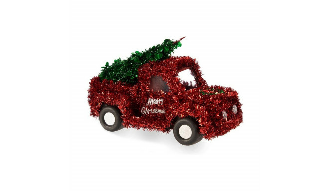 Dekoratīvās figūriņas Automobilis Ziemassvētki Ziemassvētku virtene 15 x 18 x 27 cm Sarkans Zaļš Pla