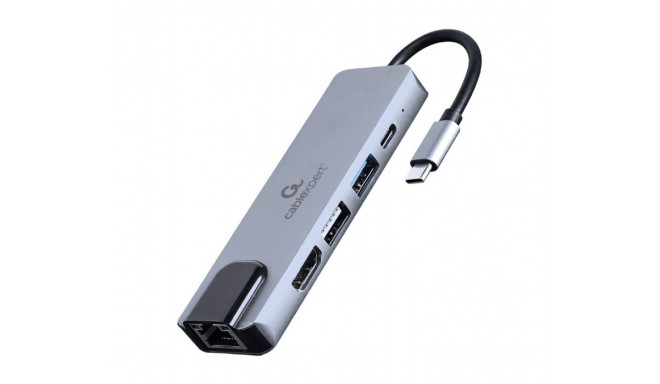 Adapter USB-C 5in1, PD, HDMI, USB 3.1, USB 2.0, LAN