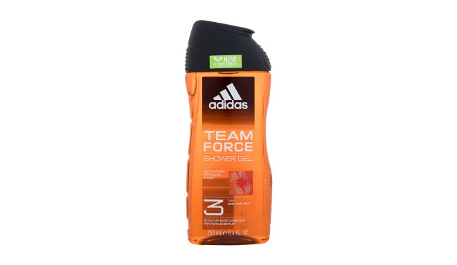 Adidas Team Force Shower Gel 3-In-1 New Cleaner Formula (250ml)