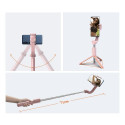 Baseus selfie stick telescopic retractable selfie stick tripod with bluetooth remote control pink (S