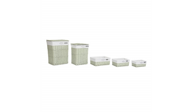 Multi-purpose basket DKD Home Decor Green wicker 44 x 34 x 56 cm 5 Pieces