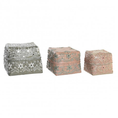 Dekoratiivsete karpide komplekt DKD Home Decor Mitmevärviline Bambus Boho (3 Tükid, osad)