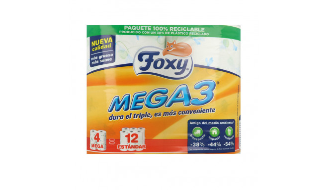 FOXY MEGA3 papel higiénico triple duración 4 rollos