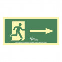 Märk Normaluz Evacuación flecha derecha PVC (32 x 16 cm)
