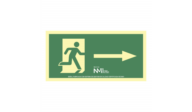 Märk Normaluz Evacuación flecha derecha PVC 32 x 16 cm