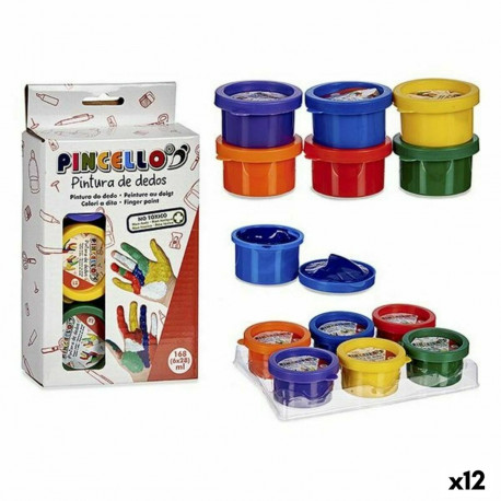Finger Paint Pincello FP2806 FP2806 Fingers Yellow Blue Red Green Purple Orange (12 Units)