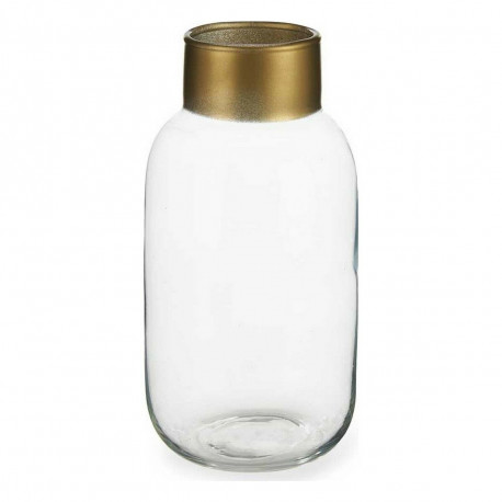 Vase Gift Decor V1224IP-T V1224IP-T Transparent Golden Glass Smooth 11,5 x 24 x 11,5 cm