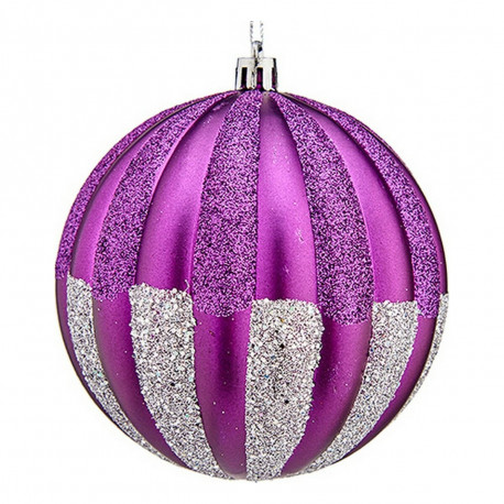 Christmas Baubles Krist+ 00858 00858 Purple Silver PVC Ø 10 cm 6 Units