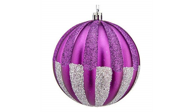 Christmas Baubles Ø 10 cm 6 Units Purple Silver PVC