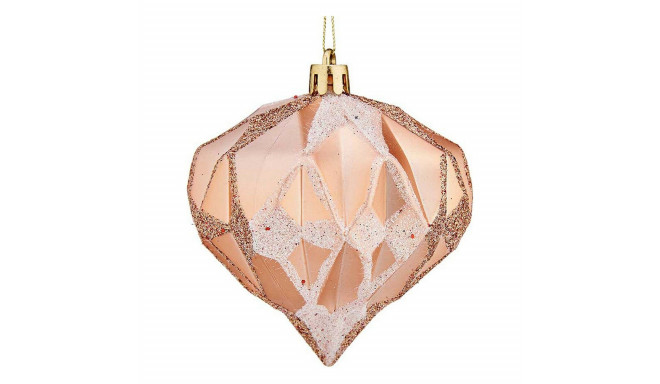 Christmas Baubles Diamond Ø 8 cm 6 Units Copper Plastic